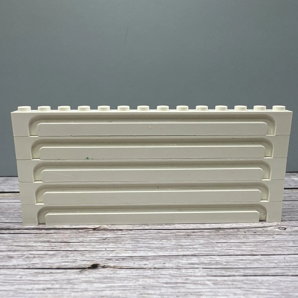 LEGO White‎ Brick, Modified 1 x 14 w/ Groove Garage Door Rails 4217 QTY 5